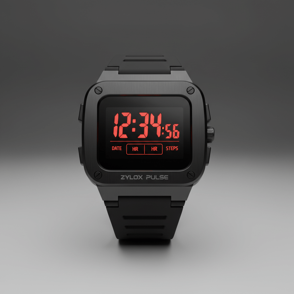 LED Digital Watch Black - Zylox Pulse