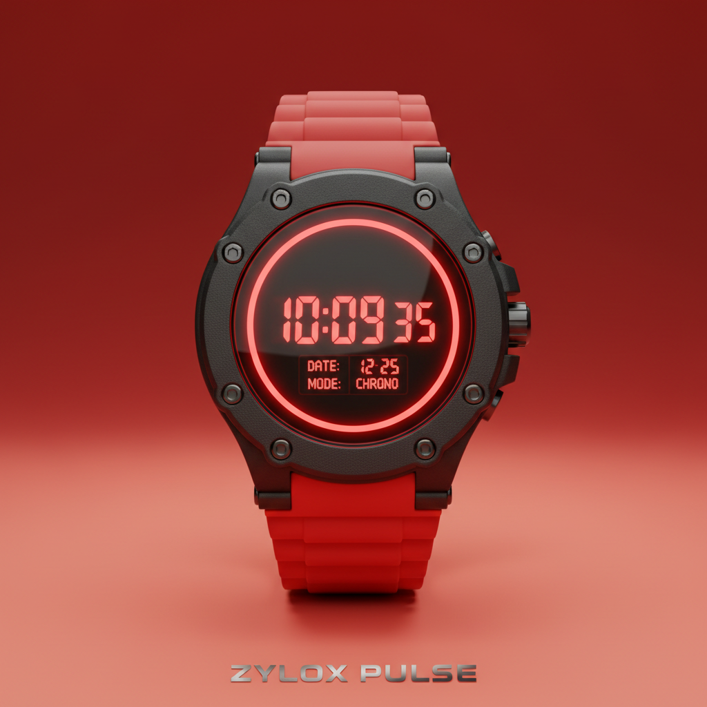 LED Digital Watch Black - Zylox Pulse